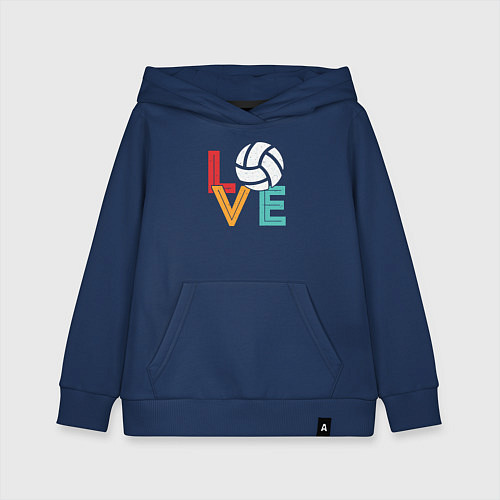 Детская толстовка-худи Love volley / Тёмно-синий – фото 1