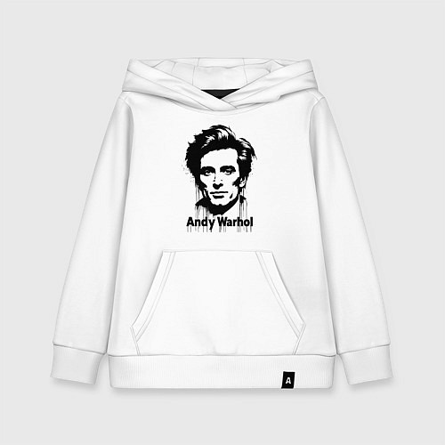 Детская толстовка-худи Молодой Энди Уорхол / Белый – фото 1