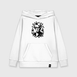 Толстовка детская хлопковая Энди Уорхол в цветочном обрамлении, цвет: белый