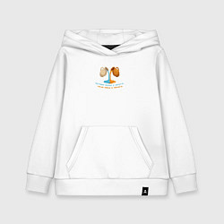 Толстовка детская хлопковая Лучше вода у друга голубой с желтым узор, цвет: белый