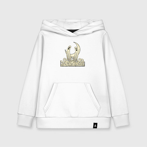 Детская толстовка-худи Два духа под луной / Белый – фото 1