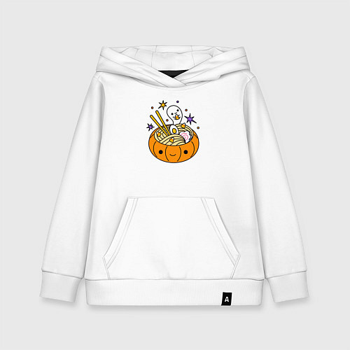 Детская толстовка-худи Halloween ramen / Белый – фото 1