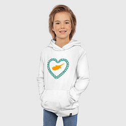 Толстовка детская хлопковая Кипр в сердце, цвет: белый — фото 2