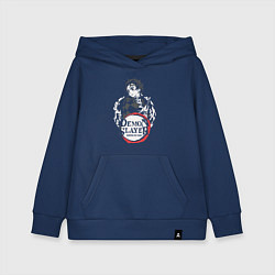 Толстовка детская хлопковая Тандзиро кун, цвет: тёмно-синий