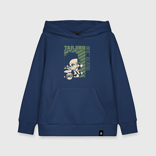 Детская толстовка-худи Тандзиро Камадо клинок / Тёмно-синий – фото 1