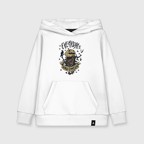 Детская толстовка-худи Хэллоуин пугало-тыква / Белый – фото 1