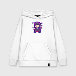 Толстовка детская хлопковая Дракула на троне, цвет: белый