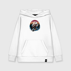 Толстовка детская хлопковая Белый орёл на дереве, цвет: белый