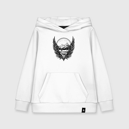 Детская толстовка-худи Вершины с крыльями / Белый – фото 1