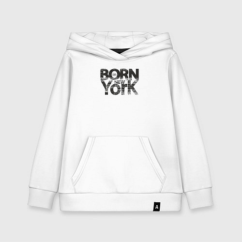 Детская толстовка-худи Рождён в Нью-Йорке / Белый – фото 1