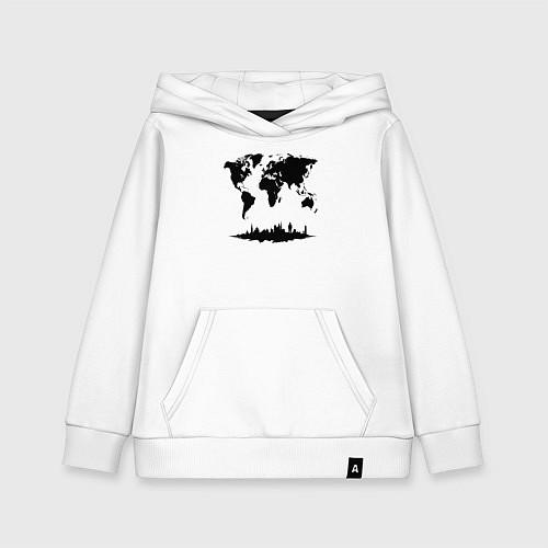 Детская толстовка-худи Мир в тени города / Белый – фото 1