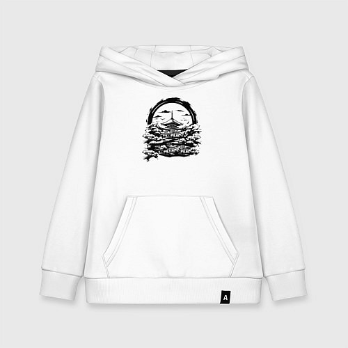 Детская толстовка-худи Японская пагода / Белый – фото 1