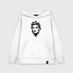 Толстовка детская хлопковая Девушка в стиле поп-арт, цвет: белый