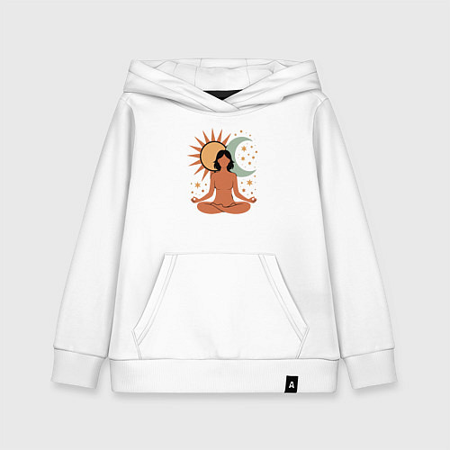 Детская толстовка-худи Yoga girl / Белый – фото 1