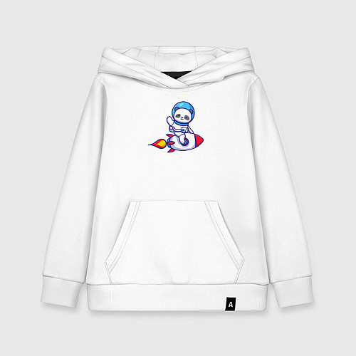 Детская толстовка-худи Космическая панда / Белый – фото 1