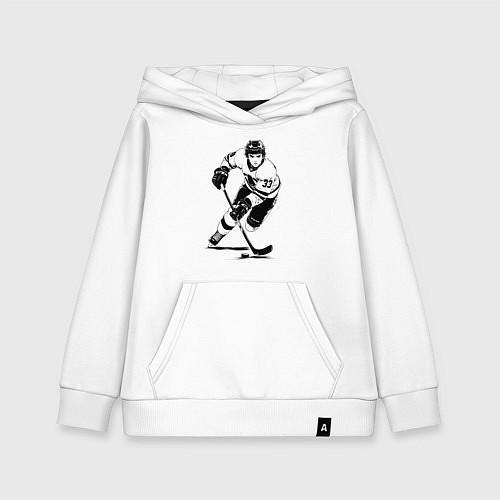 Детская толстовка-худи Аниме хоккеист в атаке / Белый – фото 1