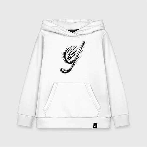 Детская толстовка-худи Динамичная клюшка / Белый – фото 1
