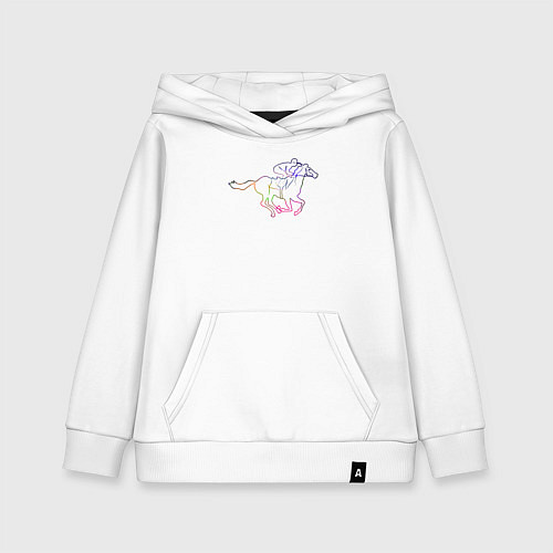 Детская толстовка-худи Наездник на лошади / Белый – фото 1