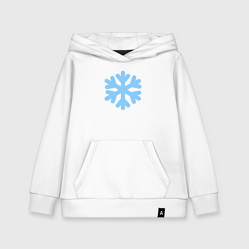 Детская толстовка-худи Снежинка голубая / Белый – фото 1
