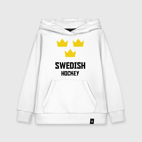 Детская толстовка-худи Swedish Hockey / Белый – фото 1