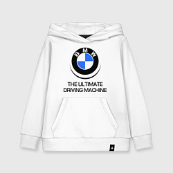 Толстовка детская хлопковая BMW Driving Machine, цвет: белый