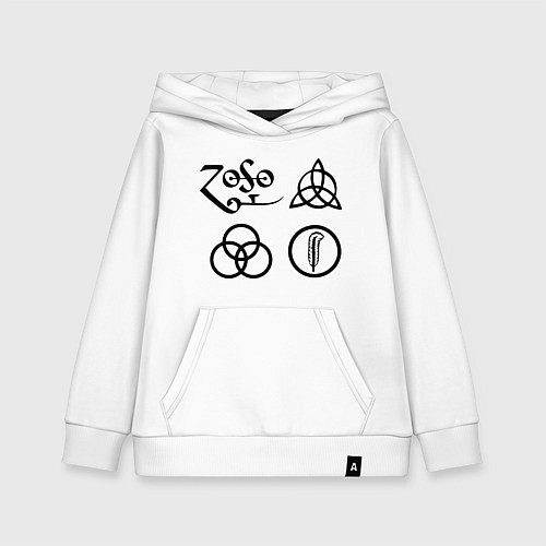 Детская толстовка-худи Led Zeppelin: symbols / Белый – фото 1