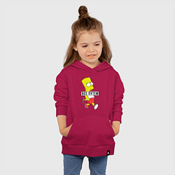 Толстовка детская хлопковая Барт Симпсон: Все путем, цвет: маджента — фото 2