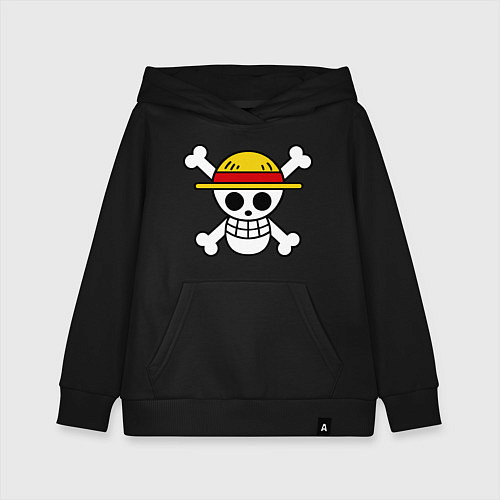 Детская толстовка-худи Флаг Луффи / Черный – фото 1