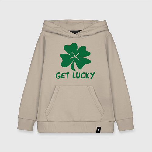 Детская толстовка-худи Get lucky / Миндальный – фото 1