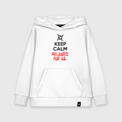 Детская толстовка-худи Keep Calm & Justice For All / Белый – фото 1