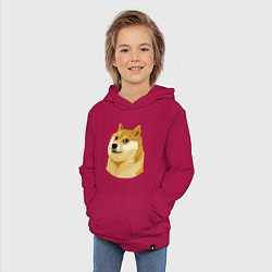 Толстовка детская хлопковая Doge, цвет: маджента — фото 2