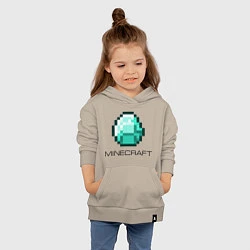 Толстовка детская хлопковая Minecraft Diamond, цвет: миндальный — фото 2