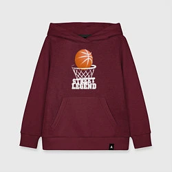 Толстовка детская хлопковая Баскетбол, цвет: меланж-бордовый