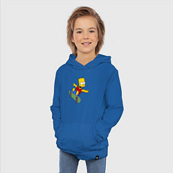 Толстовка детская хлопковая Барт на скейте, цвет: синий — фото 2