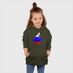 Толстовка детская хлопковая Россия мне нравится!, цвет: хаки — фото 2