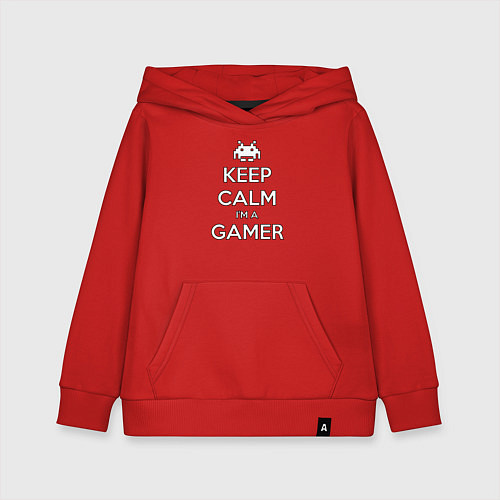 Детская толстовка-худи Keep Calm im a Gamer / Красный – фото 1