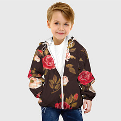 Куртка с капюшоном детская Мотив из роз, цвет: 3D-белый — фото 2