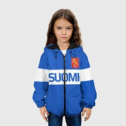 Куртка с капюшоном детская Сборная Финляндии: домашняя форма, цвет: 3D-черный — фото 2