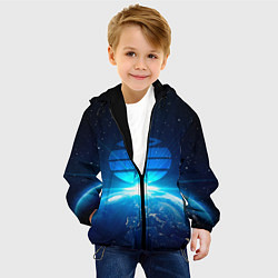 Куртка с капюшоном детская Космические войска, цвет: 3D-черный — фото 2