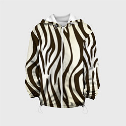Куртка с капюшоном детская Шкура зебры, цвет: 3D-белый