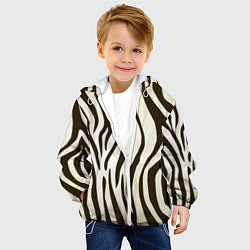 Куртка с капюшоном детская Шкура зебры, цвет: 3D-белый — фото 2