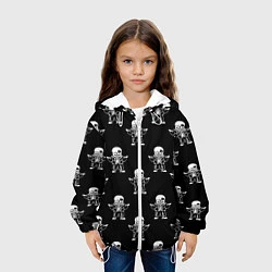 Куртка с капюшоном детская Undertale Sans (узор), цвет: 3D-белый — фото 2