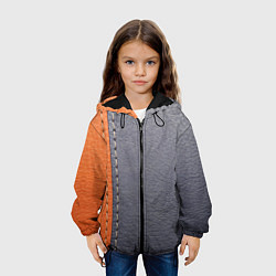 Куртка с капюшоном детская Кожа, цвет: 3D-черный — фото 2