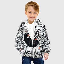 Куртка с капюшоном детская Yin Yang Tigers, цвет: 3D-белый — фото 2