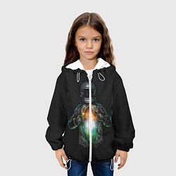 Куртка с капюшоном детская Космос внутри, цвет: 3D-белый — фото 2