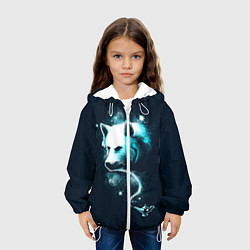 Куртка с капюшоном детская Галактический волк, цвет: 3D-белый — фото 2