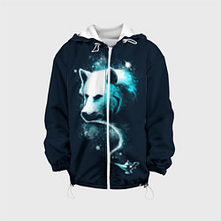Куртка с капюшоном детская Галактический волк, цвет: 3D-белый