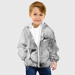 Куртка с капюшоном детская Мудрый лев, цвет: 3D-белый — фото 2