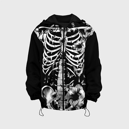 Детская куртка Floral Skeleton / 3D-Черный – фото 1