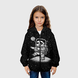 Куртка с капюшоном детская Панда лунатик, цвет: 3D-черный — фото 2